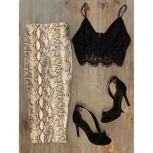 Naked Wardrobe Snake Skin Pencil Skirt